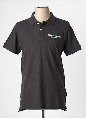Polo elasticitate mâneci scurte negru TOMMY HILFIGER bărbat