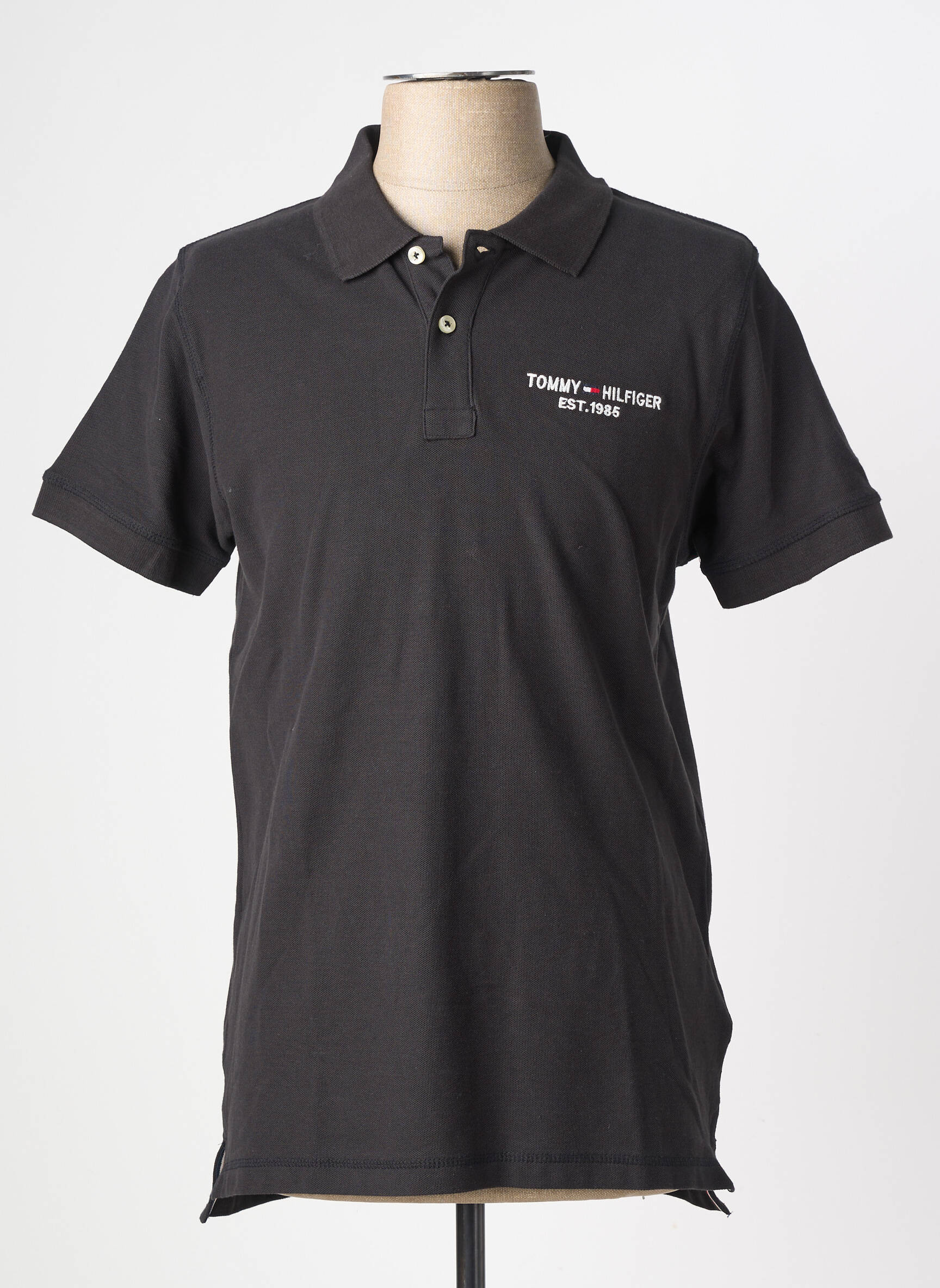 Polo elasticitate mâneci scurte negru TOMMY HILFIGER bărbat