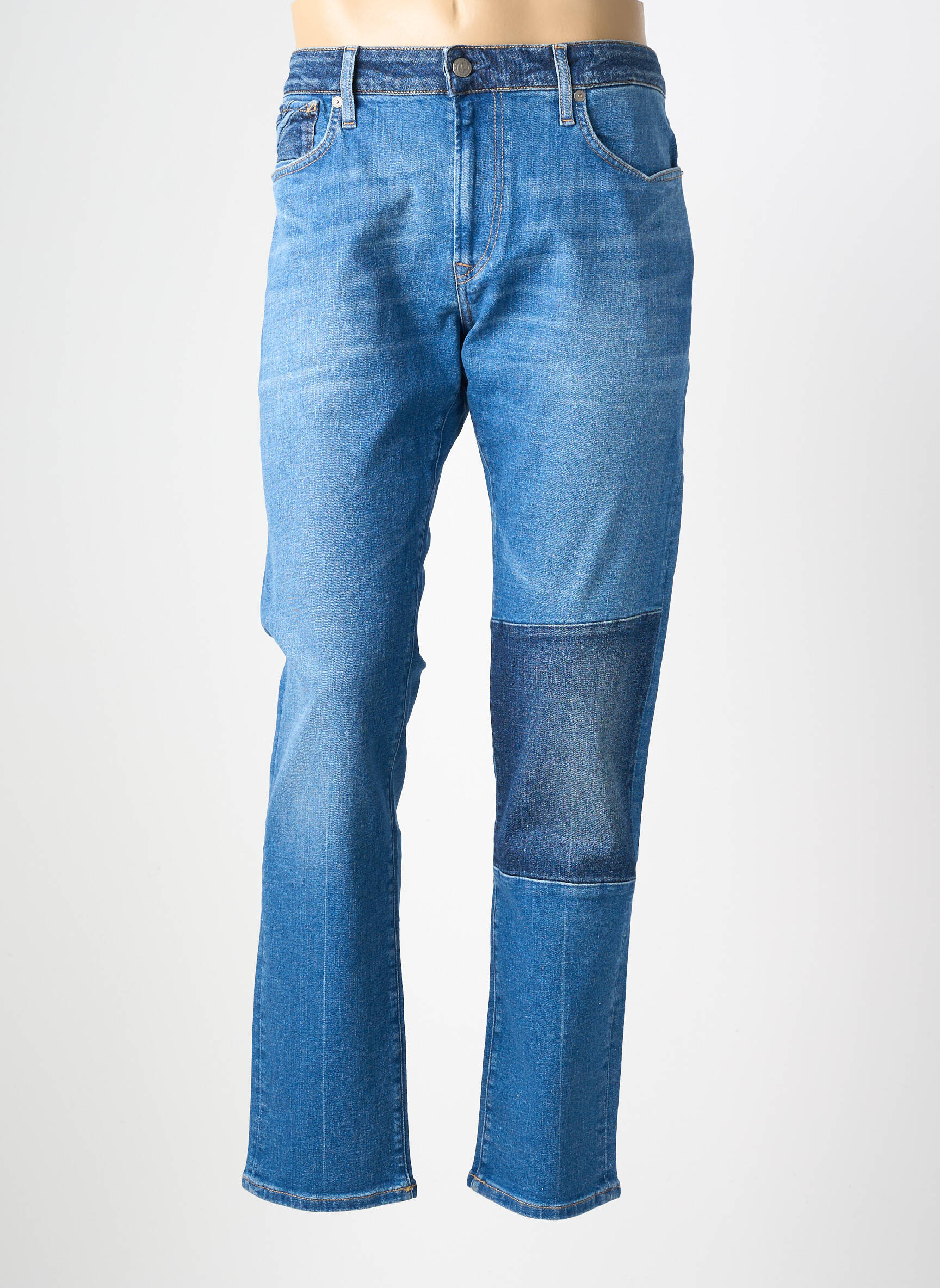 Blugi cu croială slim țesătură brută mărime normală albastru PEPE JEANS bărbat