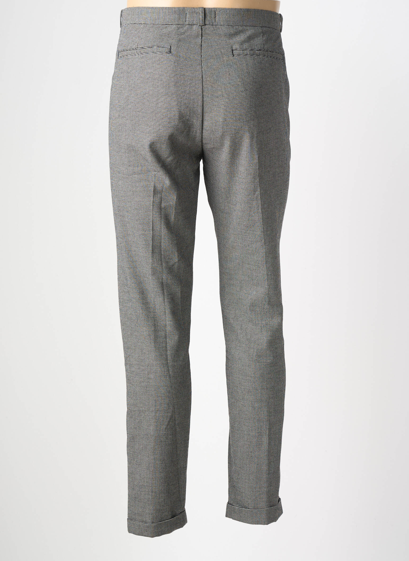 Pantalon chino țesătură poplin mărime normală negru IKKS bărbat