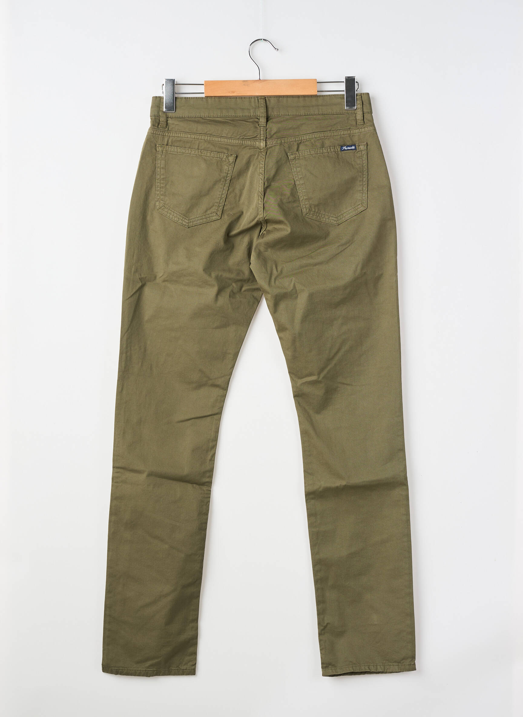 Pantalon slim închidere cu fermoar sub clapetă cu nasturi mărime normală verde FACONNABLE bărbat
