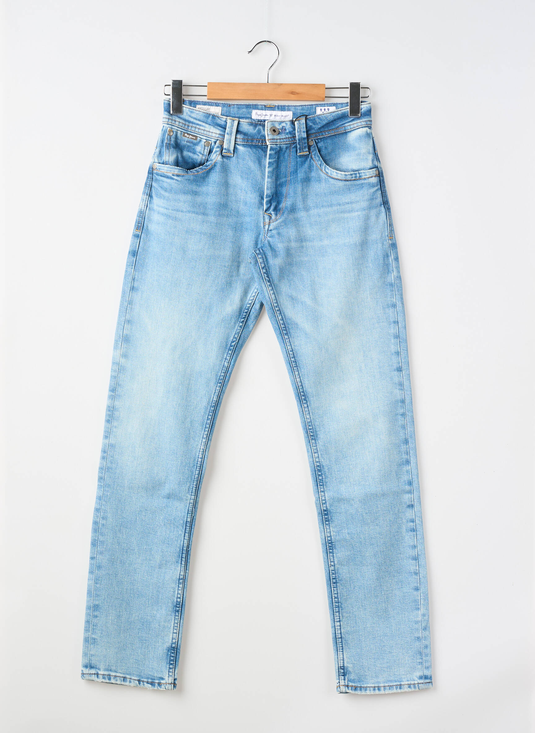 Blugi cu croială slim țesătură brută mărime normală albastru PEPE JEANS bărbat