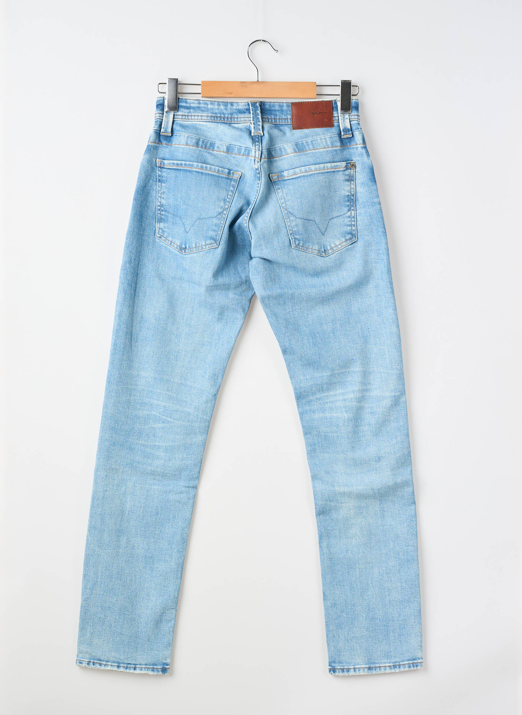 Blugi cu croială slim țesătură brută mărime normală albastru PEPE JEANS bărbat