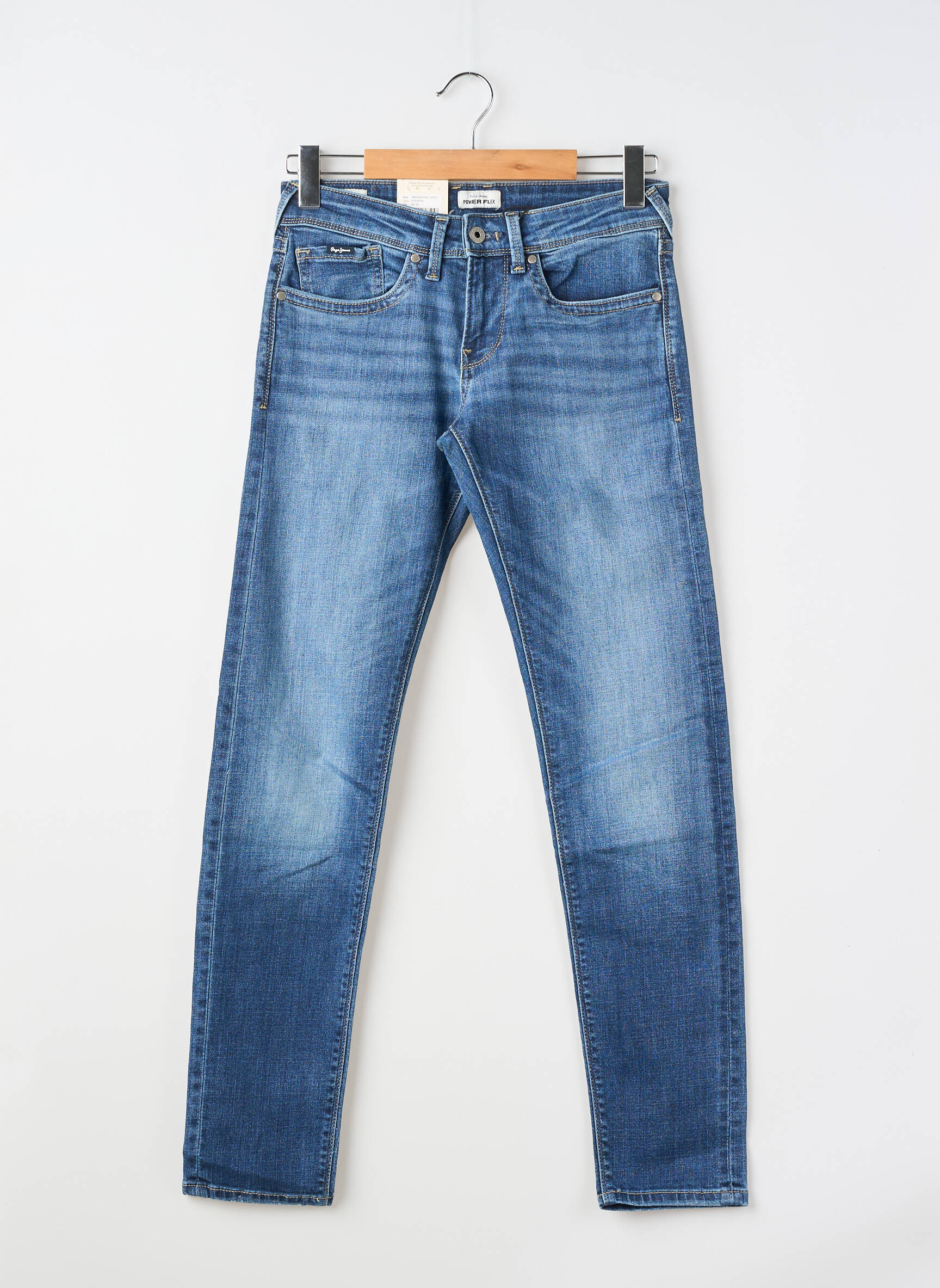 Blugi cu croială slim țesătură brută mărime normală albastru PEPE JEANS bărbat