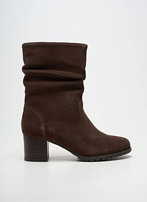 Botine/ghete vârf rotund toc de 4 la 6 cm maro DAMART femeie