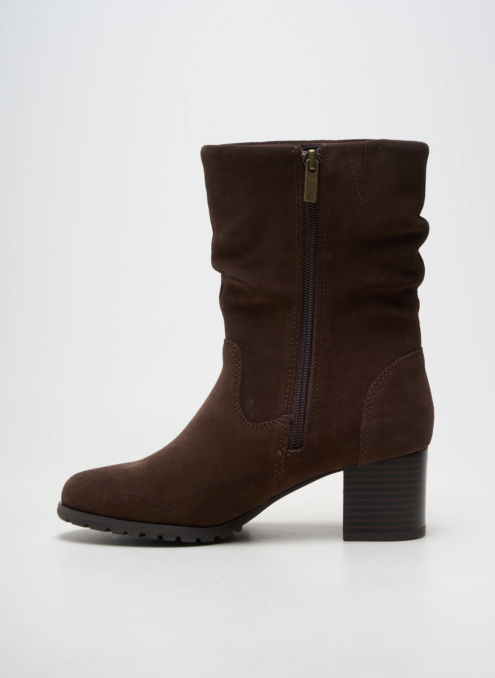 Botine/ghete vârf rotund toc de 4 la 6 cm maro DAMART femeie