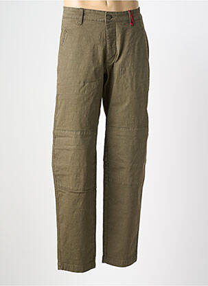 Pantalon drept țesătură poplin mărime normală verde IRON AND RESIN bărbat