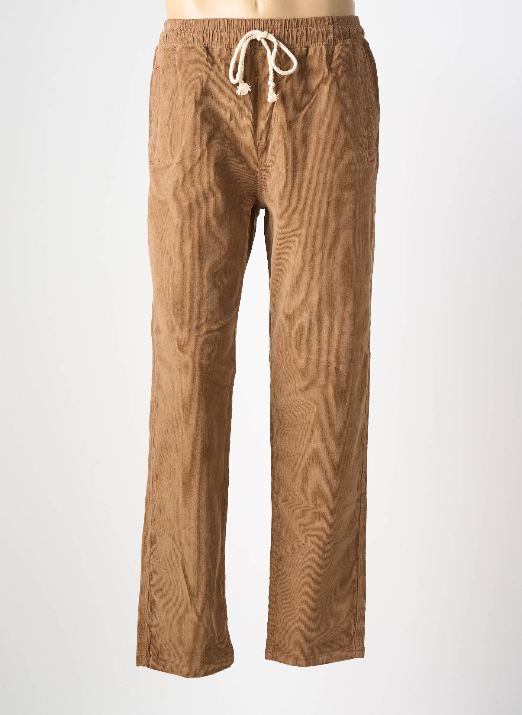 Pantalon slim închidere cu fermoar sub clapetă cu nasturi mărime normală maro IRON AND RESIN bărbat