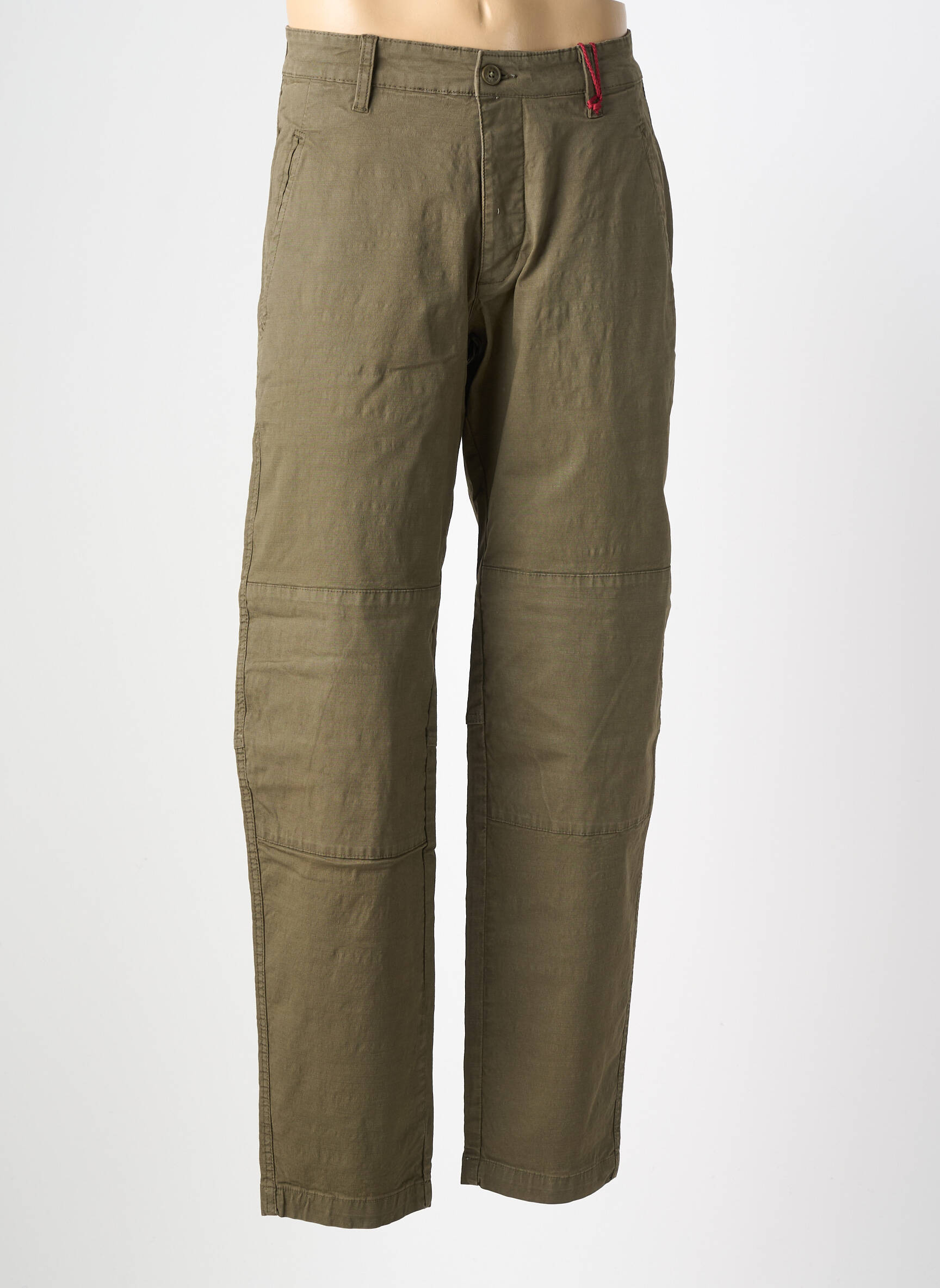 Pantalon drept țesătură poplin mărime normală verde IRON AND RESIN bărbat