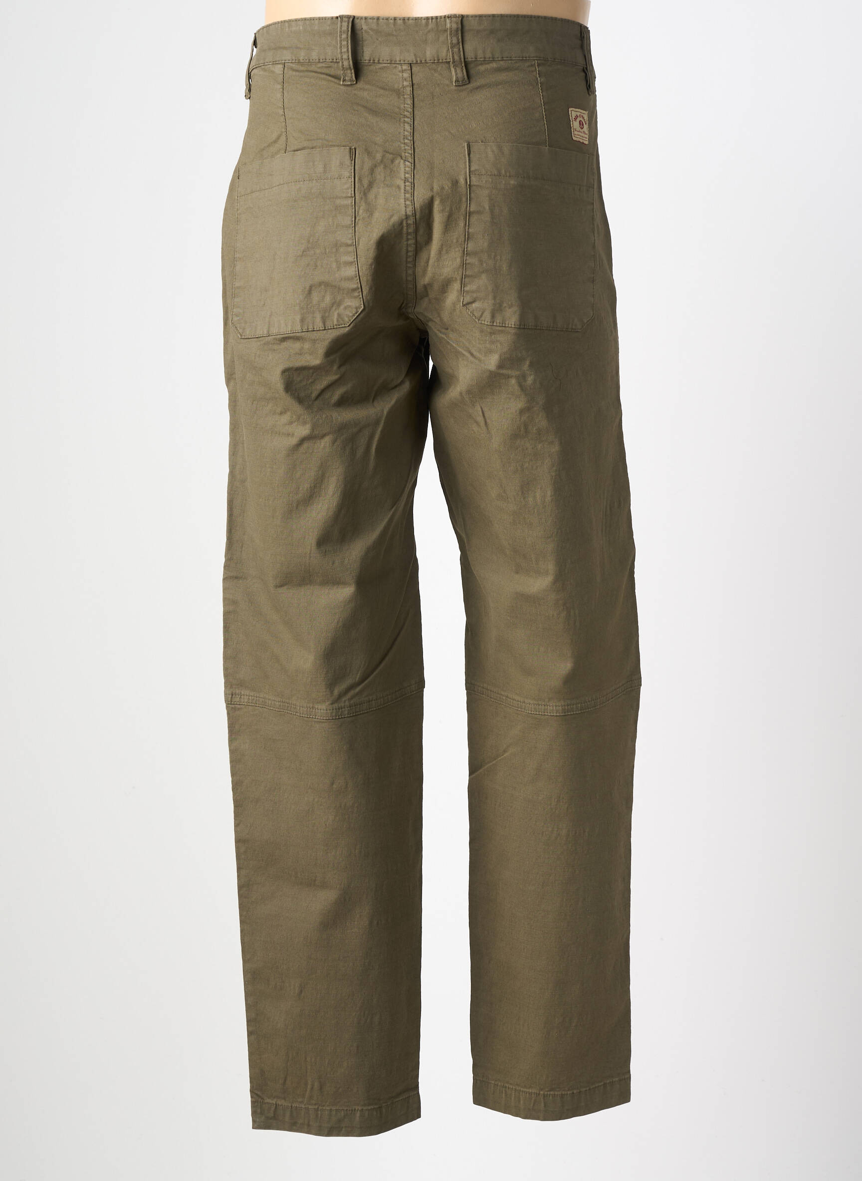 Pantalon drept țesătură poplin mărime normală verde IRON AND RESIN bărbat