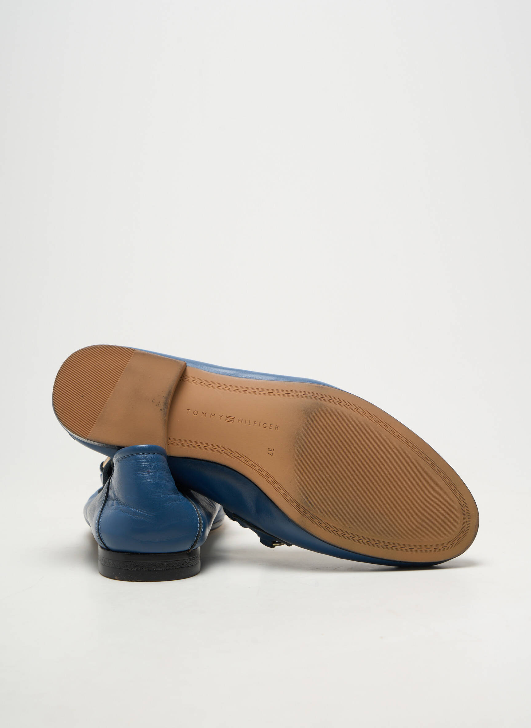 Mocasini material neted toc plat până la 3 cm albastru TOMMY HILFIGER femeie