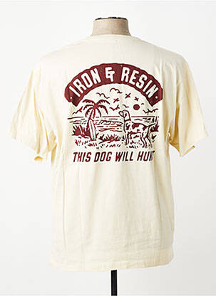 Tricou croială dreaptă mâneci scurte bej IRON AND RESIN bărbat