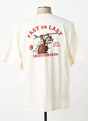 Tricou croială dreaptă mâneci scurte bej IRON AND RESIN bărbat