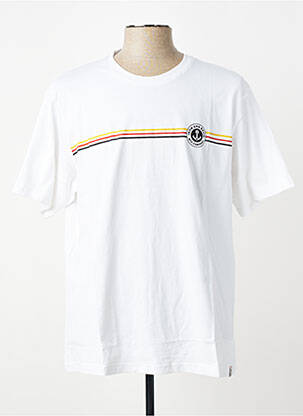 Tricou croială dreaptă mâneci scurte alb IRON AND RESIN bărbat