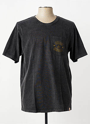 Tricou croială dreaptă mâneci scurte negru IRON AND RESIN bărbat