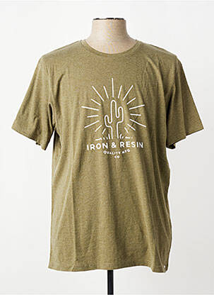 Tricou croială dreaptă mâneci scurte verde IRON AND RESIN bărbat