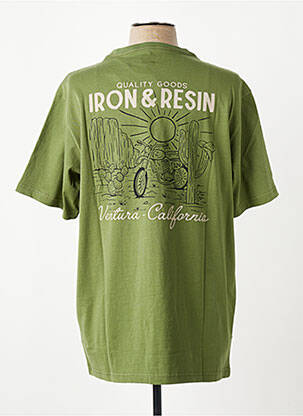 Tricou croială cambrată mâneci scurte verde IRON AND RESIN bărbat