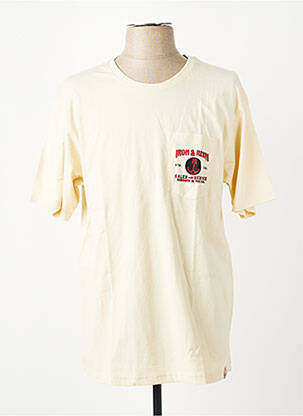 Tricou croială cambrată mâneci scurte bej IRON AND RESIN bărbat