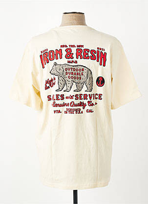 Tricou croială cambrată mâneci scurte bej IRON AND RESIN bărbat