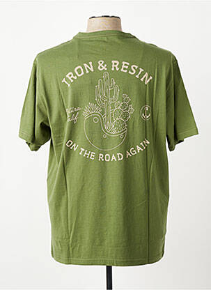 Tricou croială cambrată mâneci scurte verde IRON AND RESIN bărbat