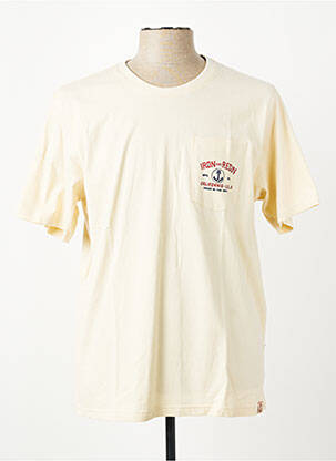 Tricou croială cambrată mâneci scurte bej IRON AND RESIN bărbat