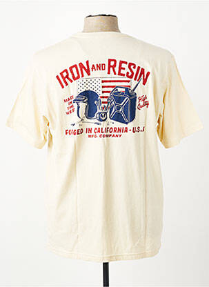 Tricou croială cambrată mâneci scurte bej IRON AND RESIN bărbat