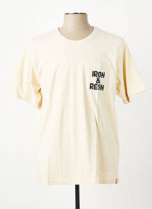 Tricou croială cambrată mâneci scurte bej IRON AND RESIN bărbat