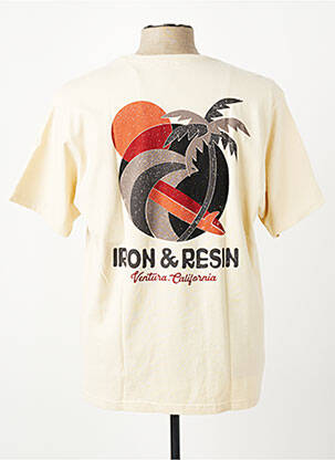 Tricou croială cambrată mâneci scurte bej IRON AND RESIN bărbat