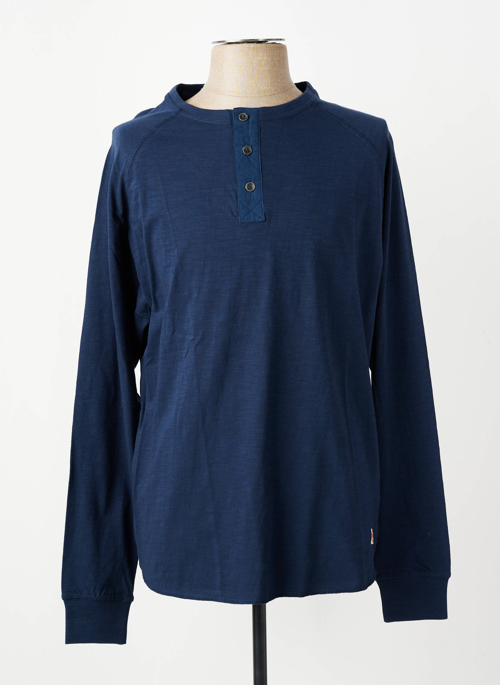 Tricou guler tunisian mâneci lungi albastru IRON AND RESIN bărbat