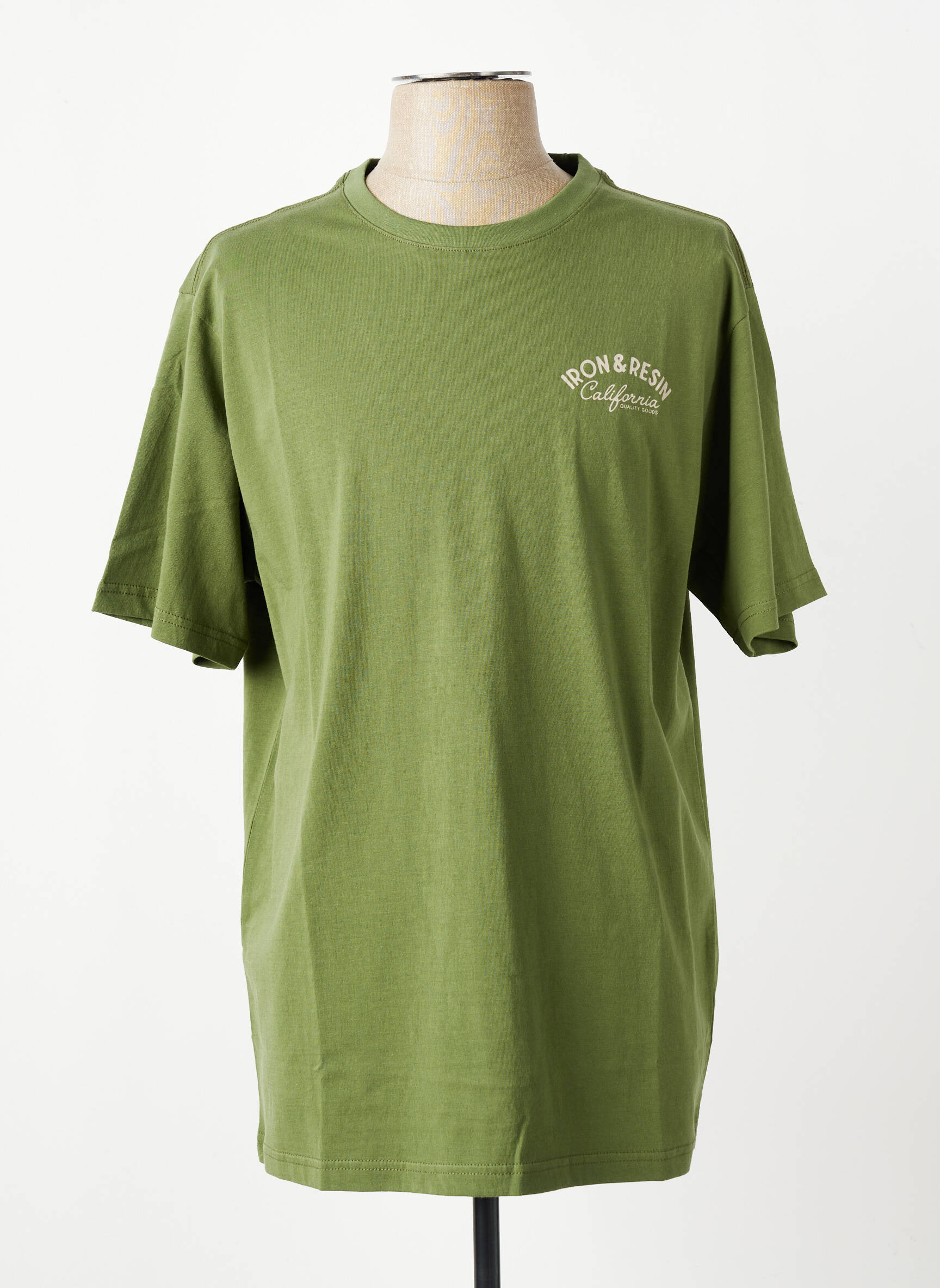 Tricou croială cambrată mâneci scurte verde IRON AND RESIN bărbat