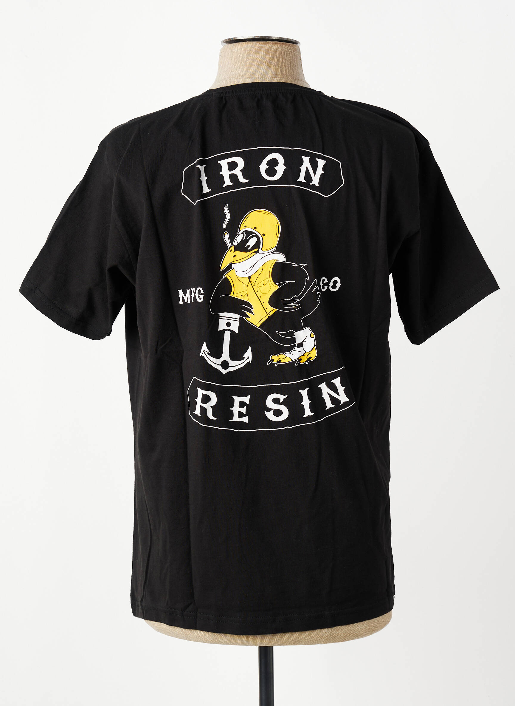 Tricou croială cambrată mâneci scurte negru IRON AND RESIN bărbat