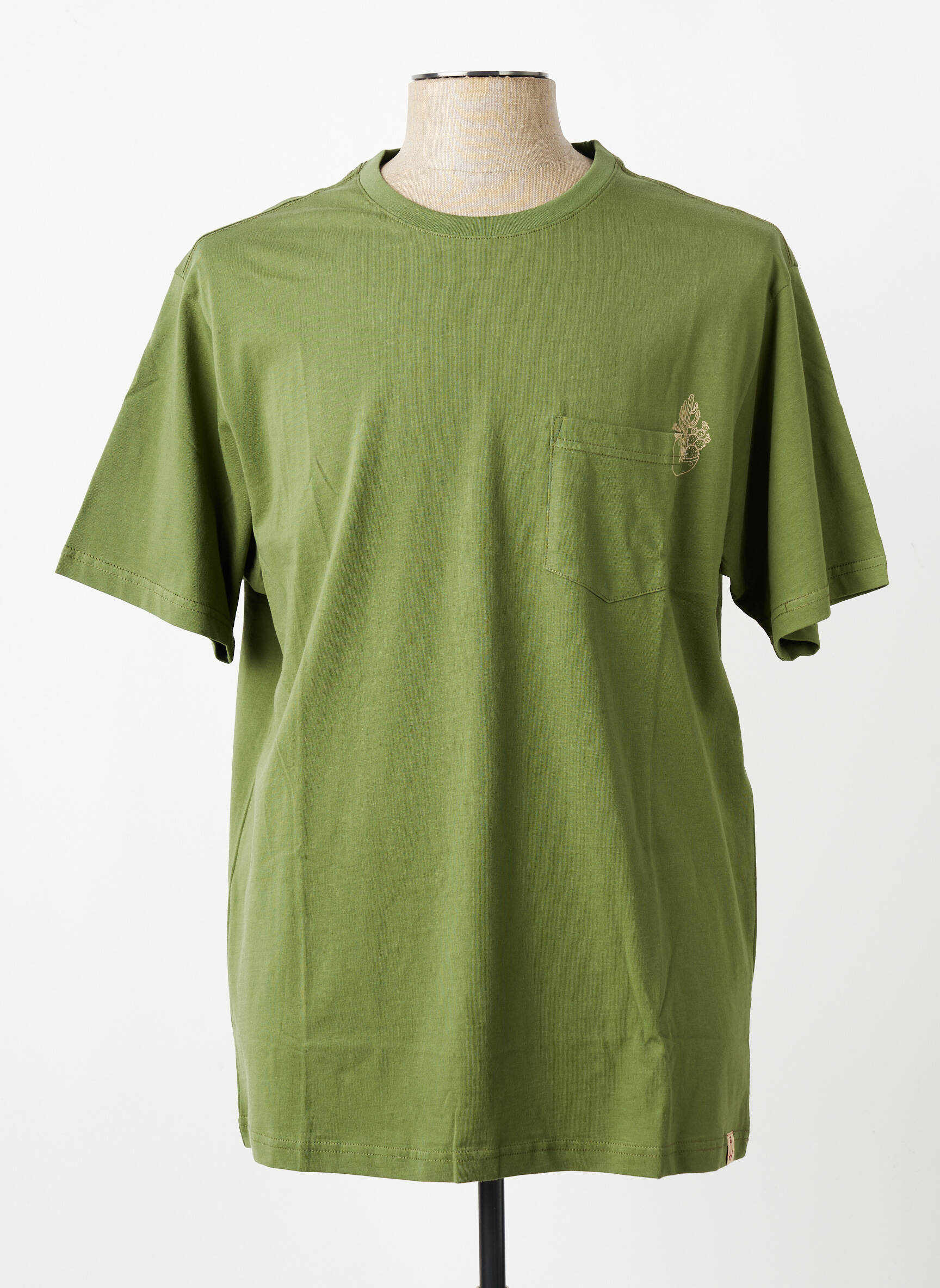 Tricou croială cambrată mâneci scurte verde IRON AND RESIN bărbat