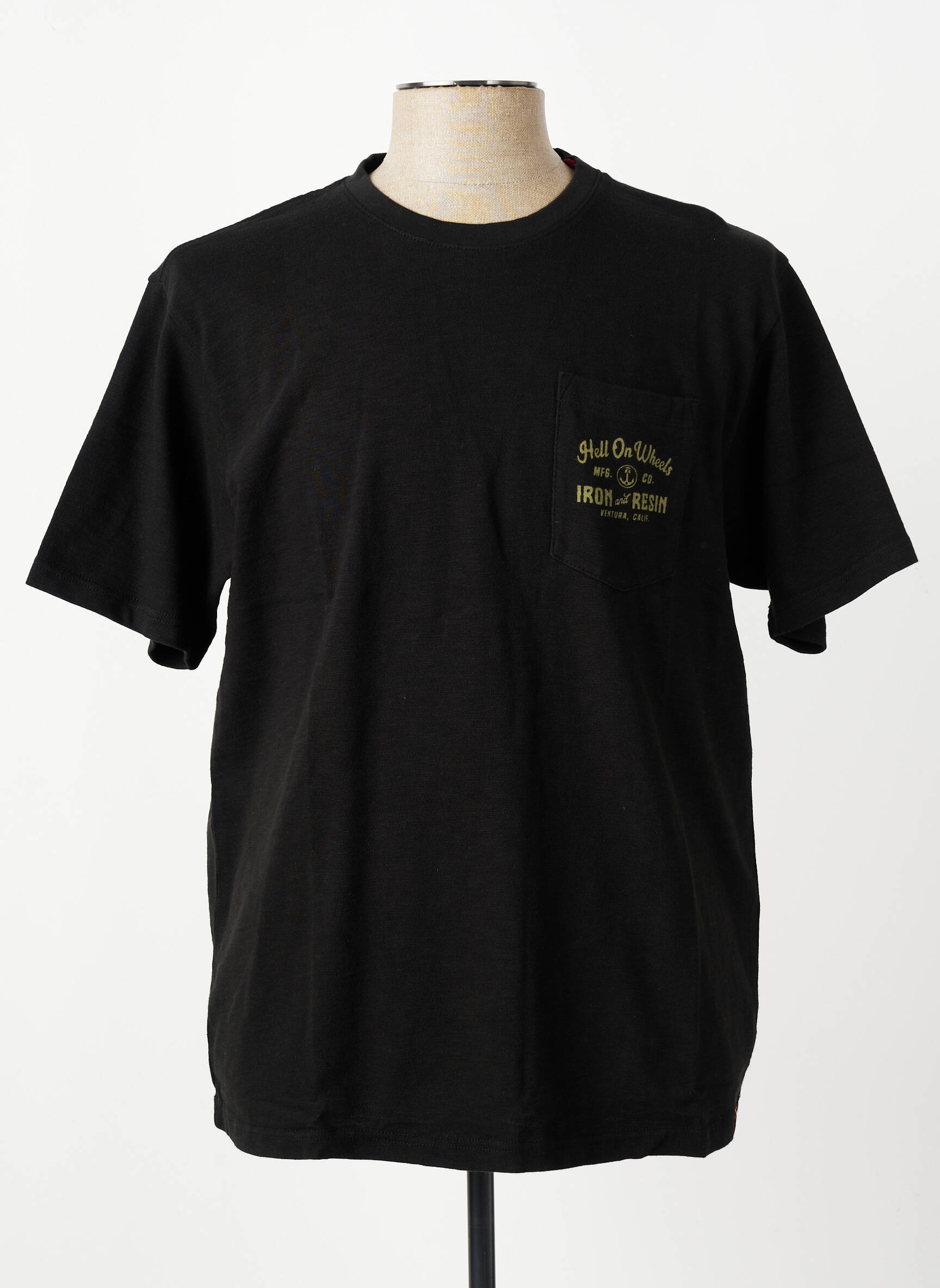 Tricou croială cambrată mâneci scurte negru IRON AND RESIN bărbat