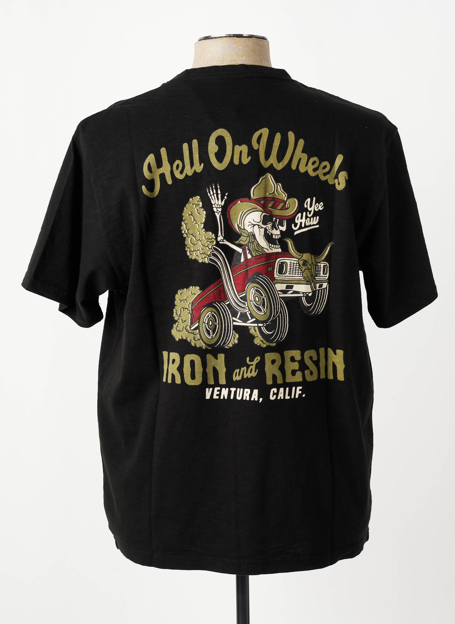 Tricou croială cambrată mâneci scurte negru IRON AND RESIN bărbat