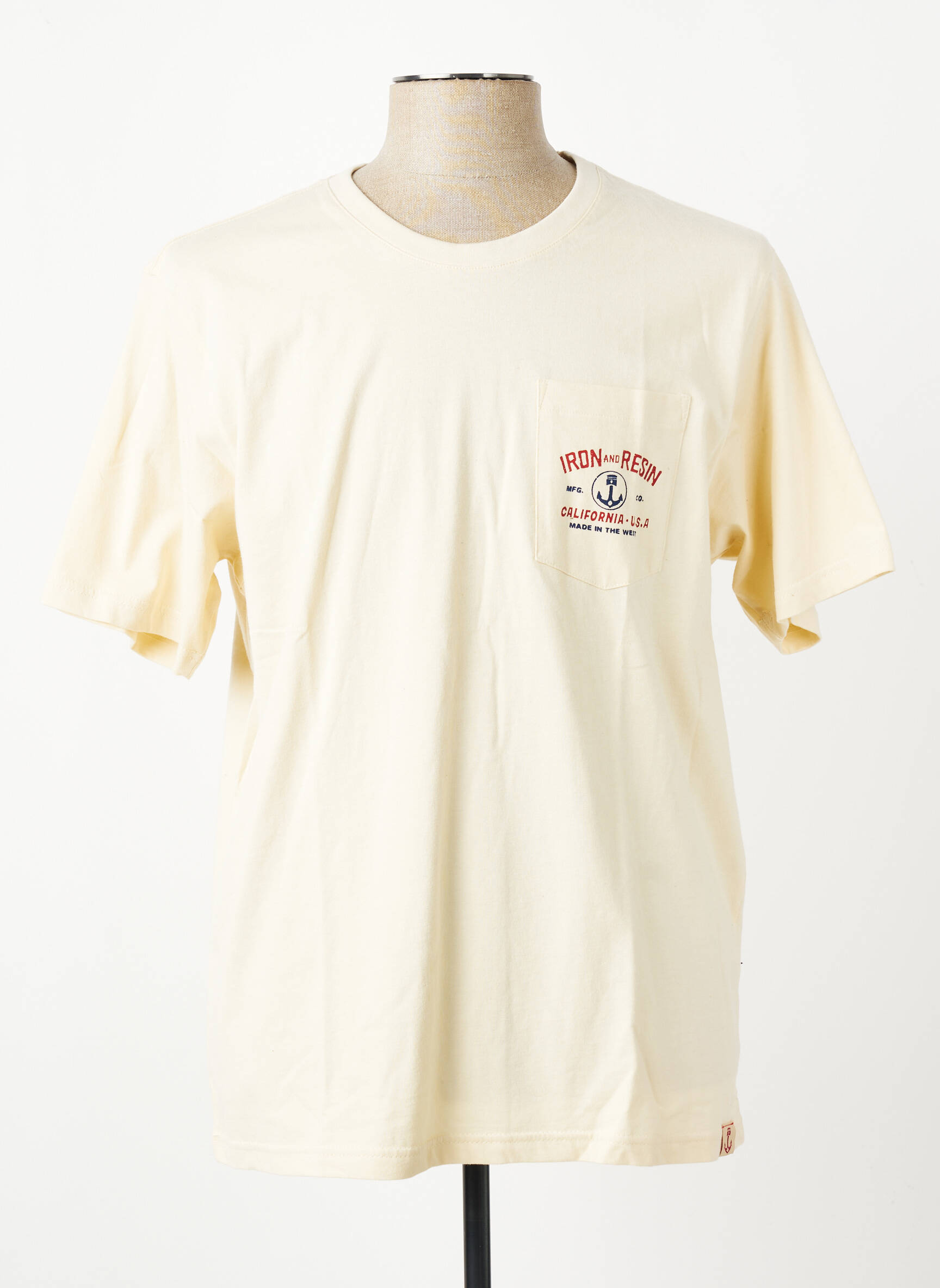 Tricou croială cambrată mâneci scurte bej IRON AND RESIN bărbat