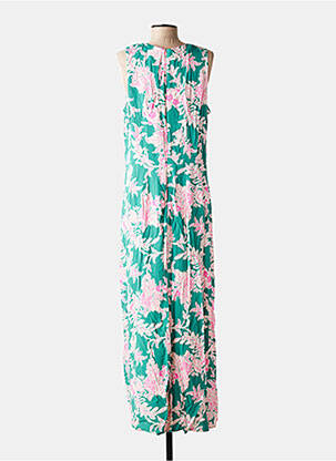 Rochie lungă imprimeu floral fără mâneci verde LA FEE MARABOUTEE femeie