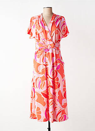 Rochie midi imprimeu fantezie mâneci scurte portocaliu BETTY BARCLAY femeie
