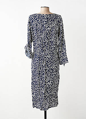 Rochie midi croială fluidă mâneci 3/4 albastru SIGNE NATURE femeie