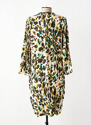 Rochie midi mâneci lungi mâneci lungi bej SIGNE NATURE femeie