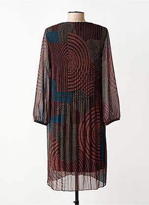 Rochie midi croială fluidă mâneci lungi negru SIGNE NATURE femeie