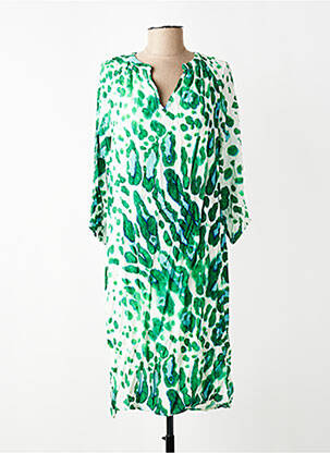 Rochie midi mâneci 3/4 mâneci 3/4 verde SIGNE NATURE femeie