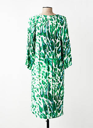 Rochie midi mâneci 3/4 mâneci 3/4 verde SIGNE NATURE femeie
