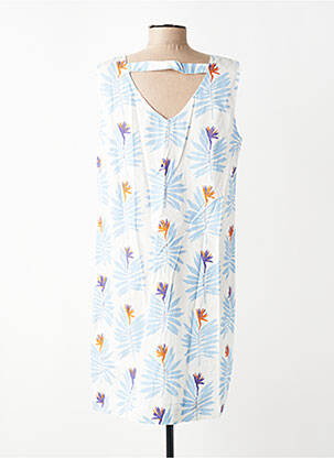 Rochie midi imprimeu fantezie fără mâneci albastru SIGNE NATURE femeie
