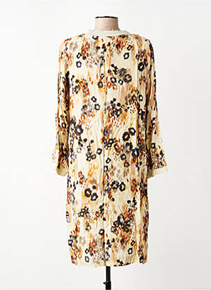 Rochie midi croială fluidă mâneci lungi bej SIGNE NATURE femeie