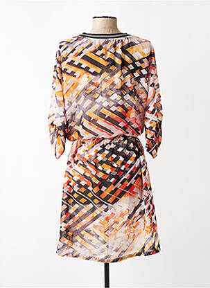 Rochie midi croială fluidă mâneci 3/4 portocaliu CHATTAWAK femeie