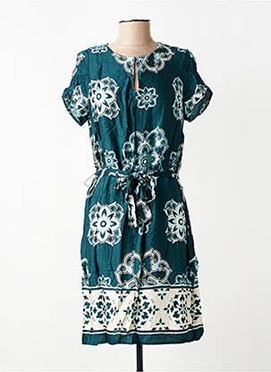 Rochie midi imprimeu floral mâneci scurte verde LA FEE MARABOUTEE femeie