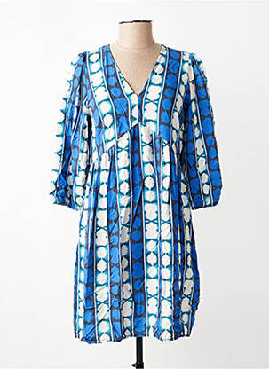 Rochie scurtă mâneci 3/4 mâneci 3/4 albastru LA FEE MARABOUTEE femeie