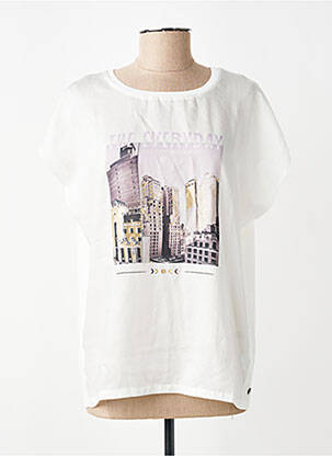 Tricou imprimeu fantezie mâneci scurte alb GARCIA femeie