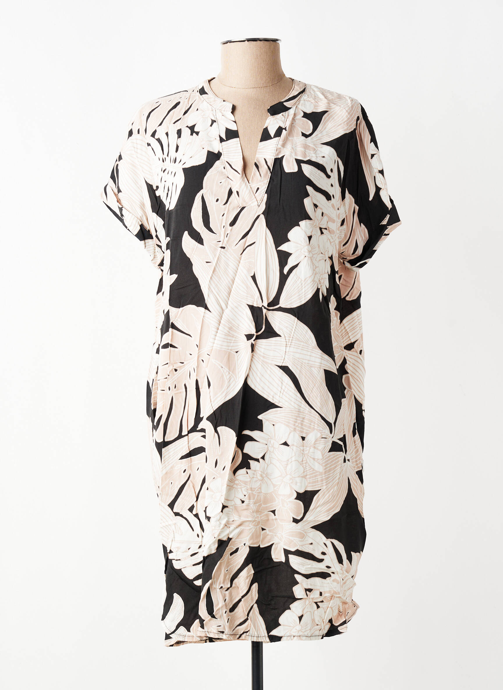 Rochie midi mâneci scurte mâneci scurte negru LA FEE MARABOUTEE femeie