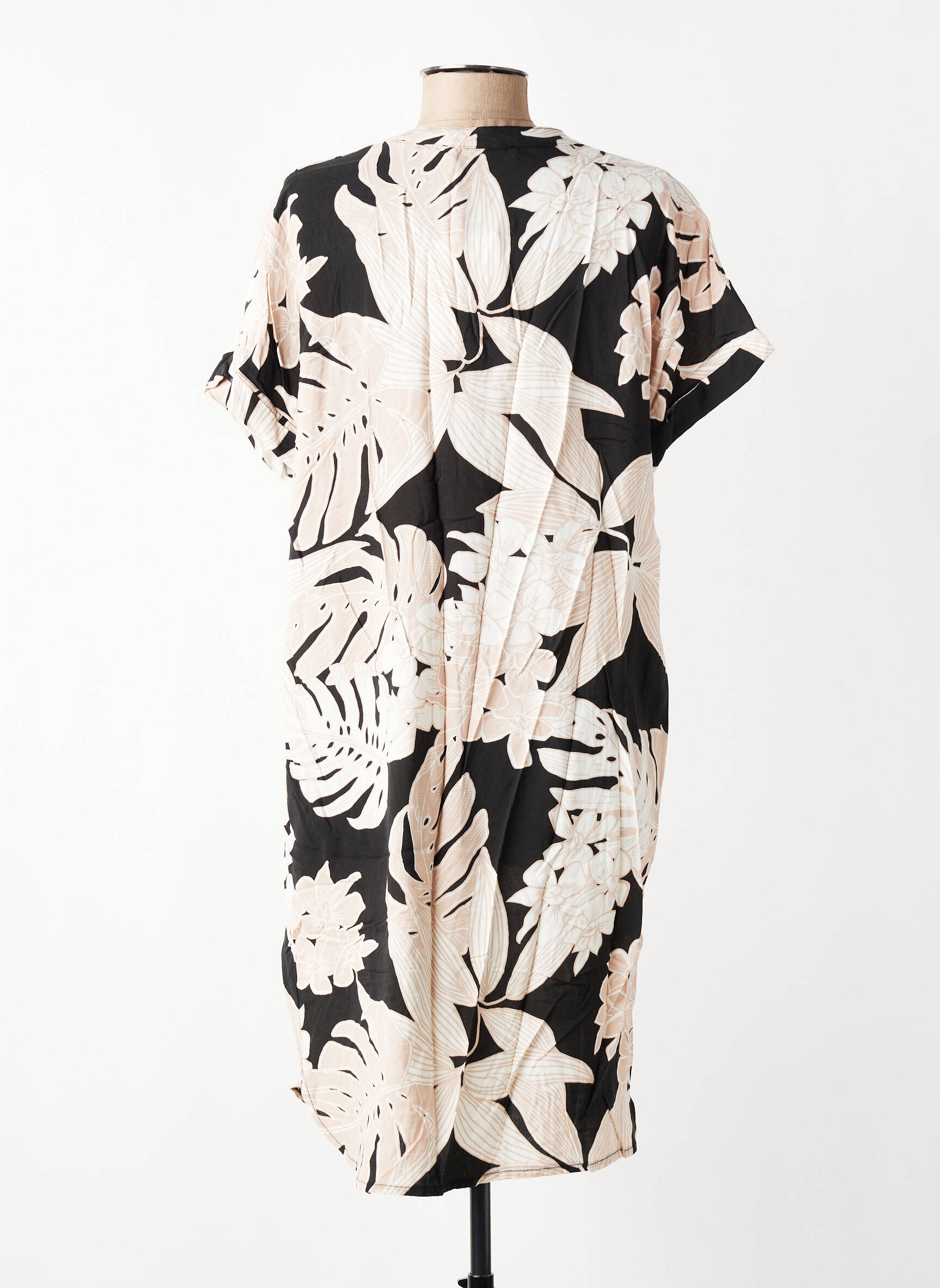 Rochie midi mâneci scurte mâneci scurte negru LA FEE MARABOUTEE femeie